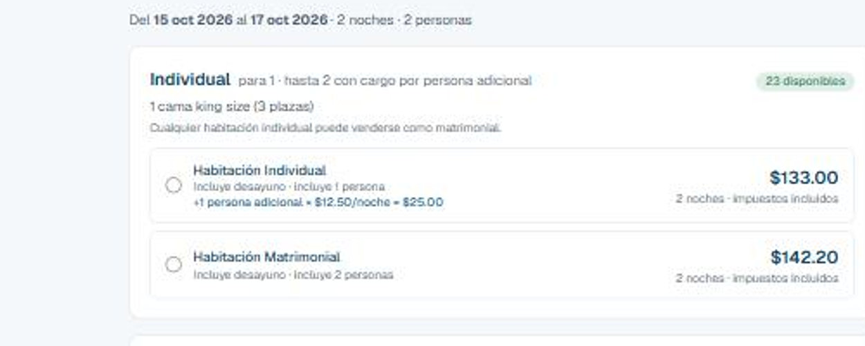 Motor de reservas del hotel